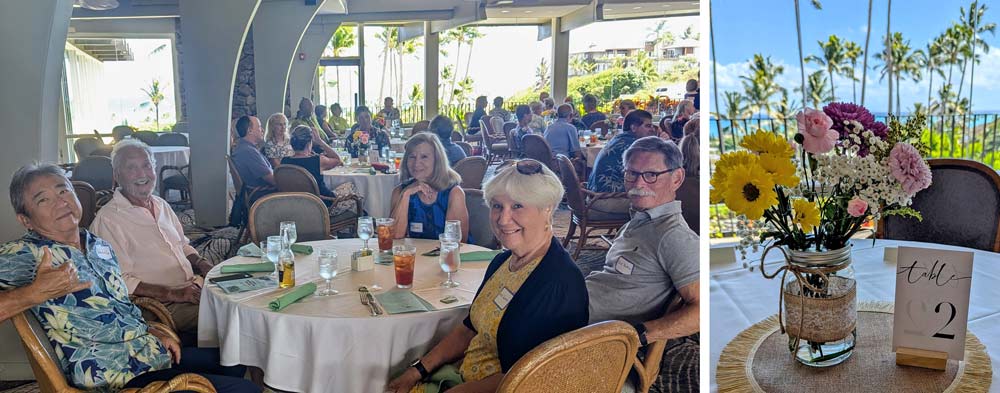 Guests and table setting at annual meeting