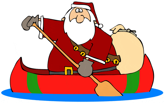 Santa in canoe